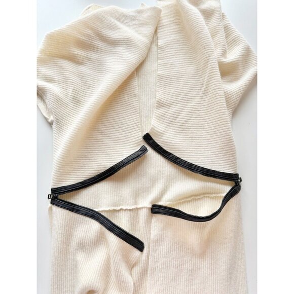 ROBERT RODRIGUEZ Cream Wool Cashmere Knit Zipper Wrap Cardigan Sweater, Size XS - Picture 11 of 16